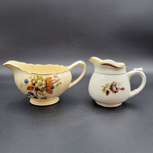 Vintage Creamers J&G Meakin Sunshine And Arthur Wood England Serving Jug Syrup - Picture 2 of 12